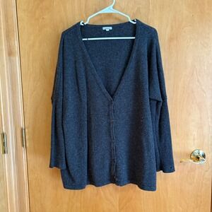 Lemon Wool‎ Cashmere Blend Gray Cardigan Sweater Women's Medium Oversized